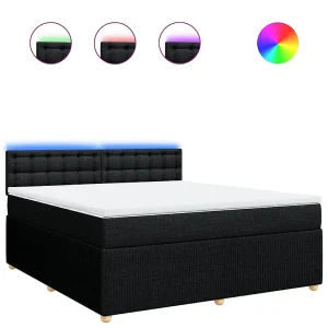 Boxspring met matras stof zwart 180×200 cm Boxspring met matras stof zwart 180×200 cm