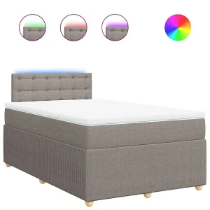 Boxspring met matras stof taupe 120×200 cm Boxspring met matras stof taupe 120×200 cm