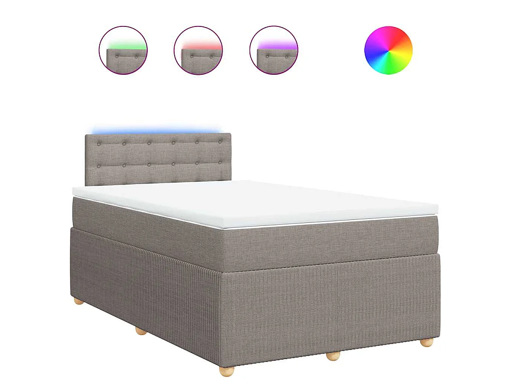 Boxspring met matras stof taupe 120x200 cm