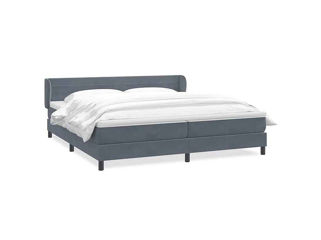 Boxspringbed met matrassen 180x220 cm fluweel donkergrijs