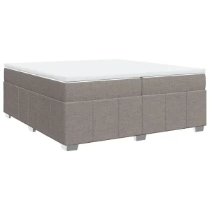 Boxspring met matras stof taupe 200×200 cm