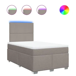 Boxspring met matras stof taupe 120×190 cm
