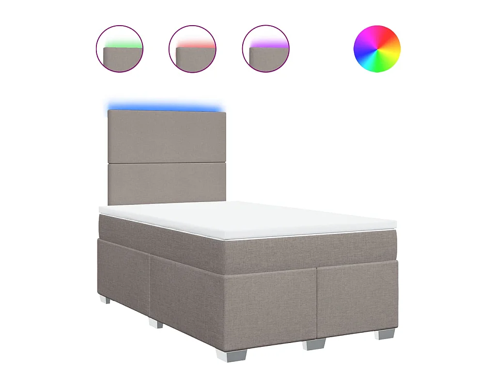 Boxspring met matras stof taupe 120x190 cm