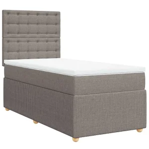 Boxspring met matras stof taupe 100×200 cm Boxspring met matras stof taupe 100×200 cm