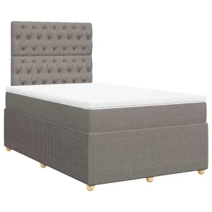 Boxspring met matras stof taupe 120×200 cm Boxspring met matras stof taupe 120×200 cm