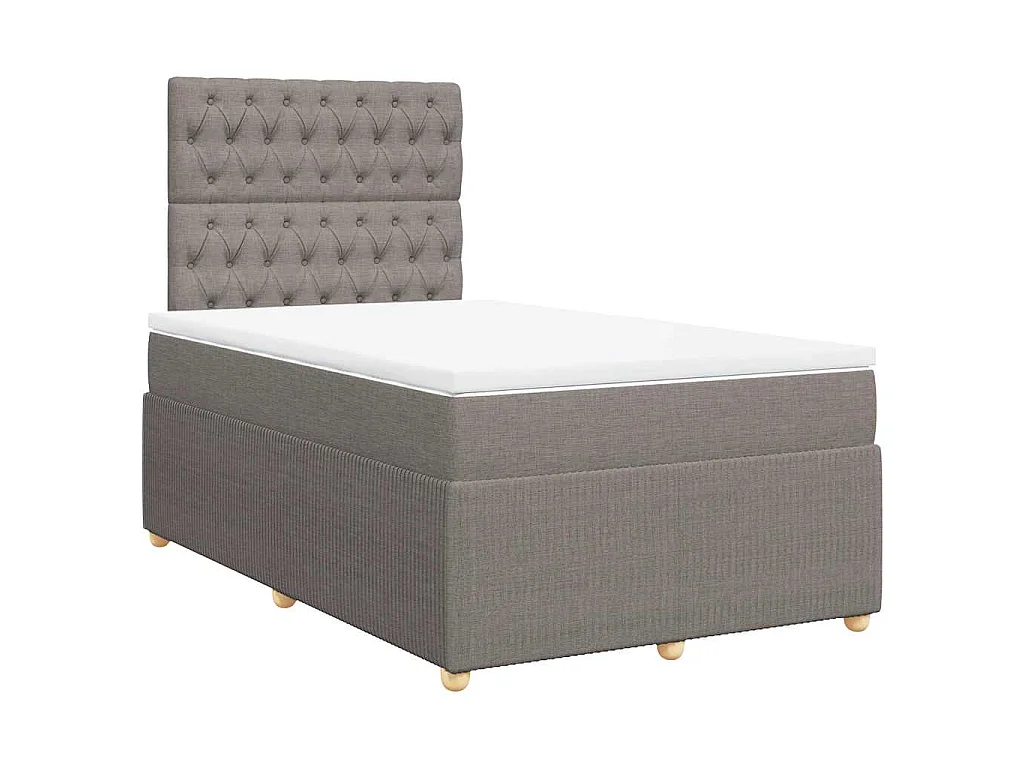 Boxspring met matras stof taupe 120x200 cm