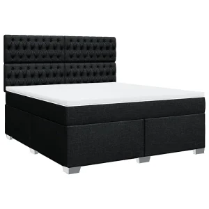 Boxspring met matras stof zwart 180×200 cm Boxspring met matras stof zwart 180×200 cm