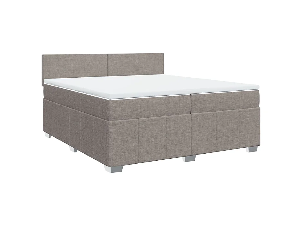 Boxspring met matras stof taupe 200x200 cm