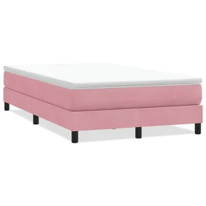 Boxspring zonder matras fluweel roze 120×220 cm Boxspring zonder matras fluweel roze 120×220 cm
