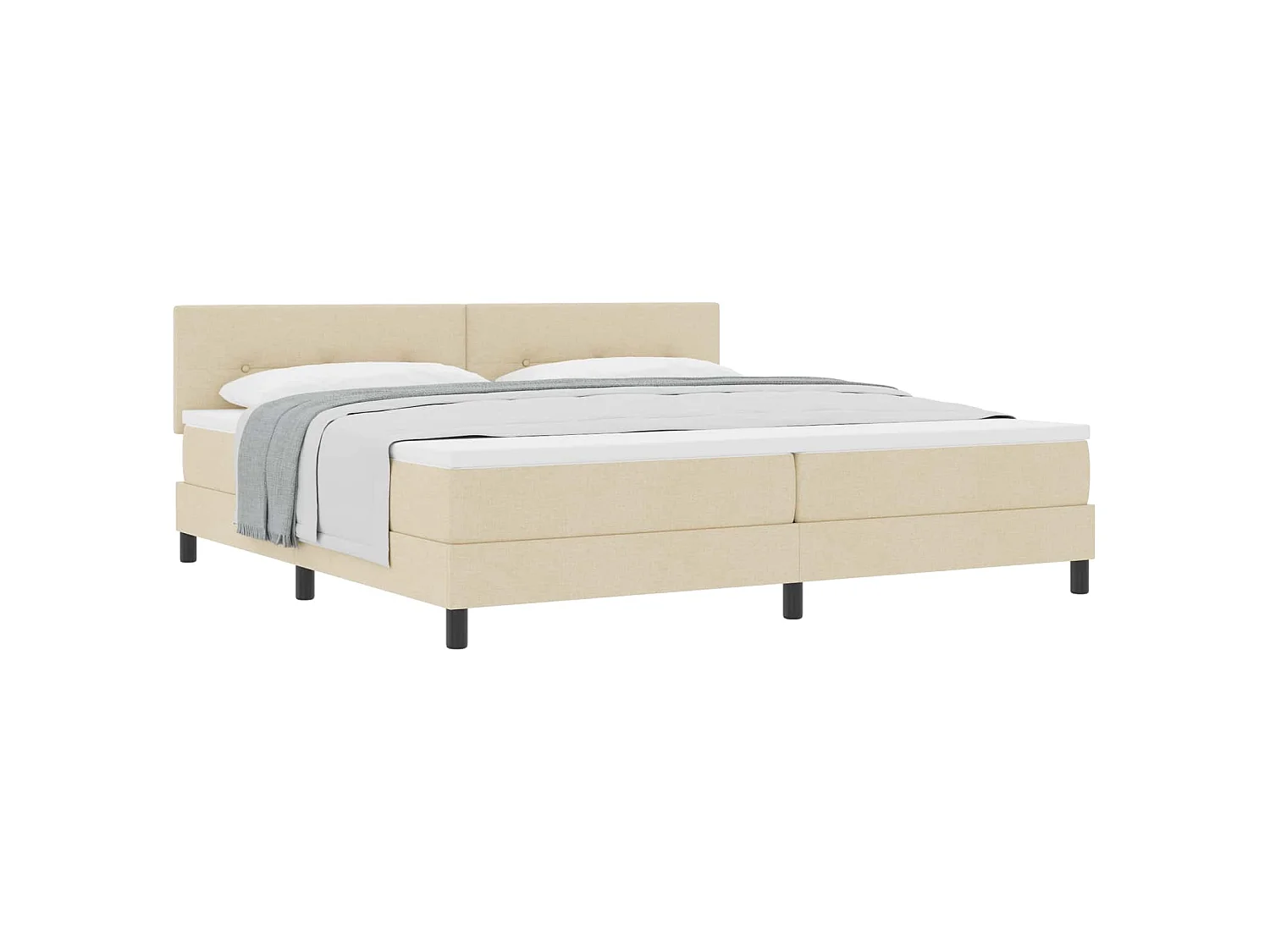 Boxspringbed met matras met hoofdeinde Crème 200 x 200 cm Stof