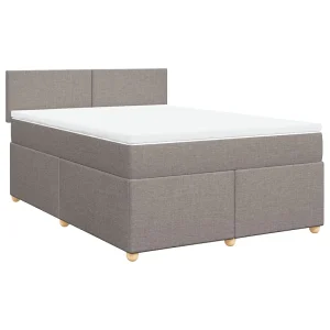 Boxspring met matras stof taupe 140×190 cm Boxspring met matras stof taupe 140×190 cm