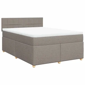 Boxspring met matras stof taupe 140×190 cm Boxspring met matras stof taupe 140×190 cm