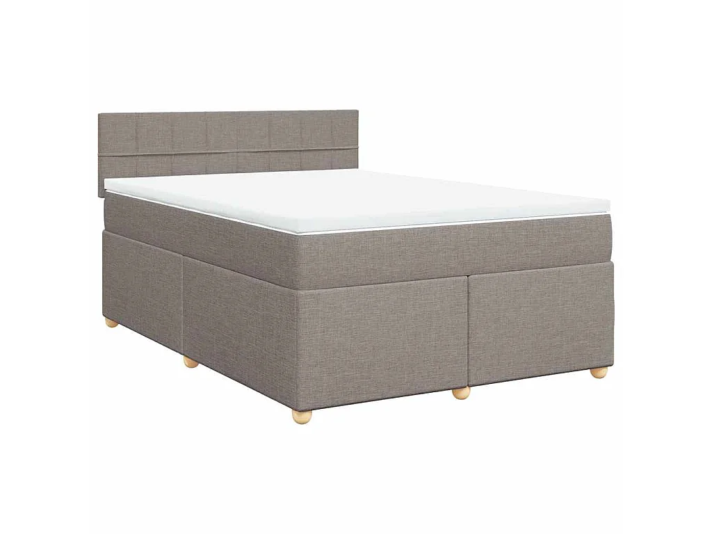 Boxspring met matras stof taupe 140x190 cm