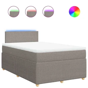 Boxspring met matras stof taupe 120×190 cm