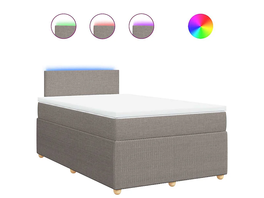 Boxspring met matras stof taupe 120x190 cm