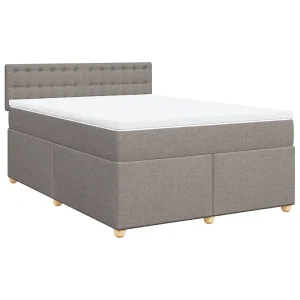 Boxspring met matras stof taupe 140×190 cm Boxspring met matras stof taupe 140×190 cm
