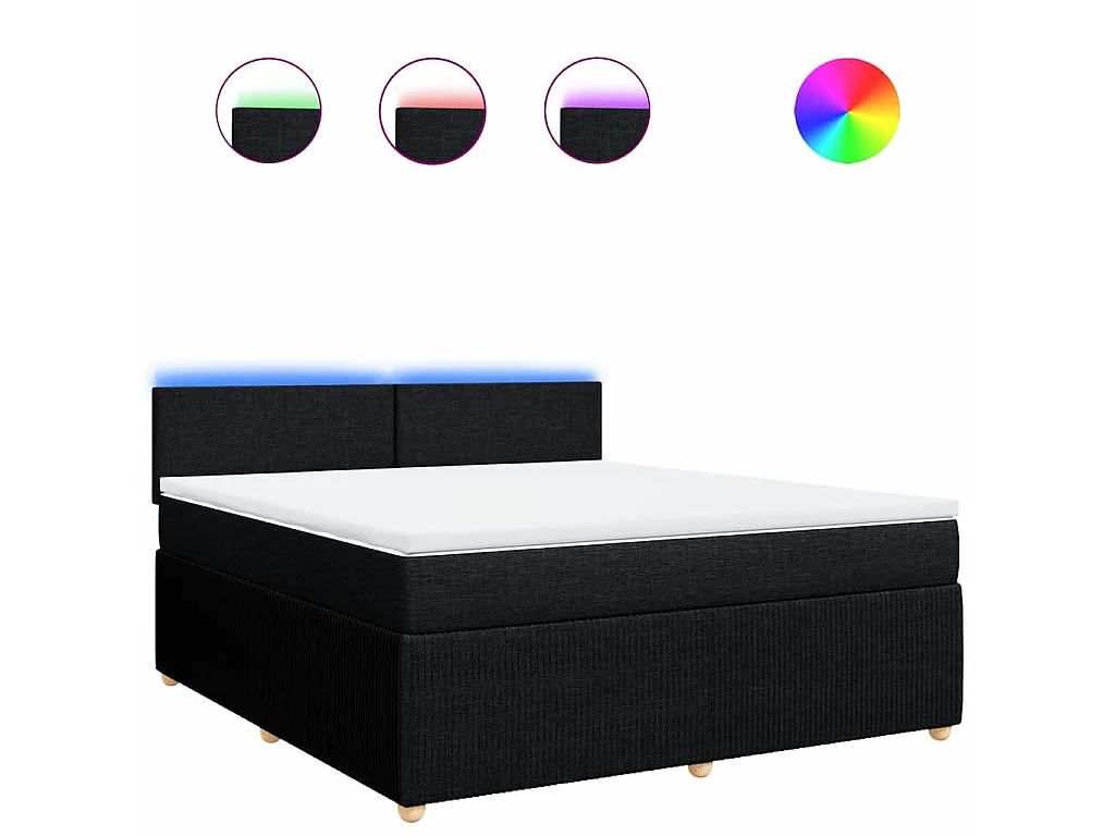 Boxspring met matras stof zwart 180x200 cm