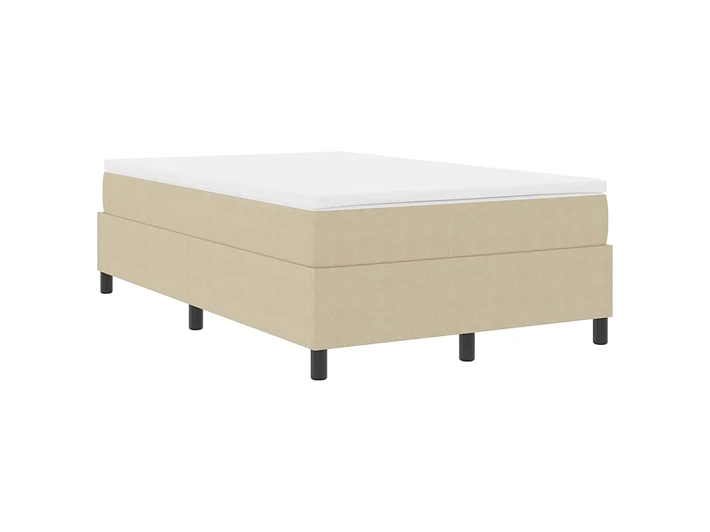 Boxspringbed Lichtgrijs en wit. 120 x 190 cm Katoen Stof