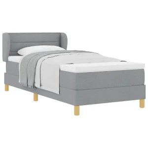 Boxspringbed met matras Lichtgrijs 80 x 200 cm Stof Boxspringbed met matras Lichtgrijs 80 x 200 cm Stof