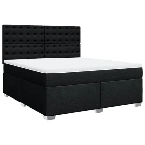 Boxspring met matras stof zwart 180×200 cm Boxspring met matras stof zwart 180×200 cm