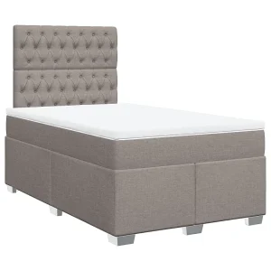 Boxspring met matras stof taupe 120×190 cm Boxspring met matras stof taupe 120×190 cm