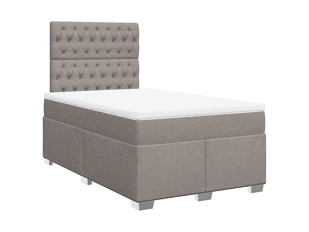 Boxspring met matras stof taupe 120x190 cm