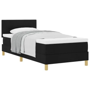 Boxspringbed met matras met matras Zwart 100 x 200 cm Stof Boxspringbed met matras met matras Zwart 100 x 200 cm Stof