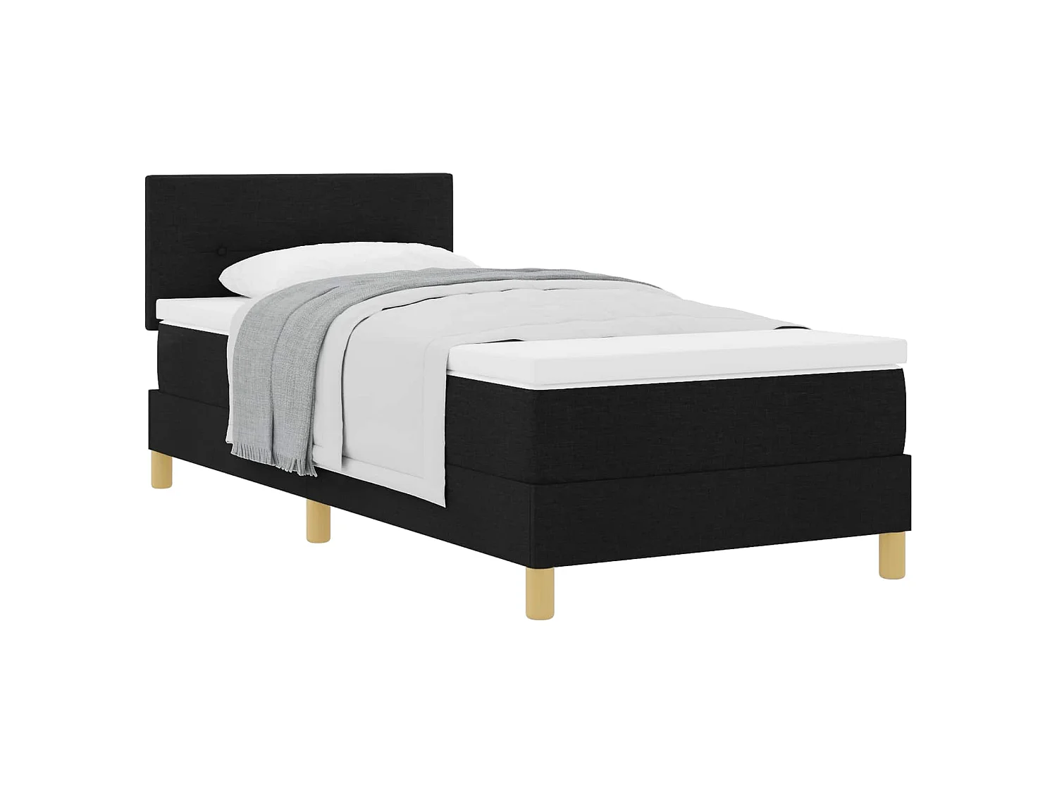 Boxspringbed met matras met matras Zwart 100 x 200 cm Stof