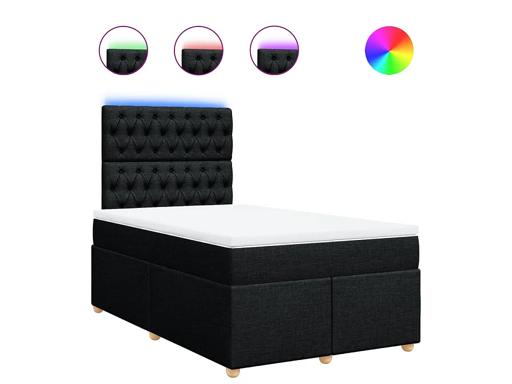 Boxspring met matras stof zwart 120x190 cm