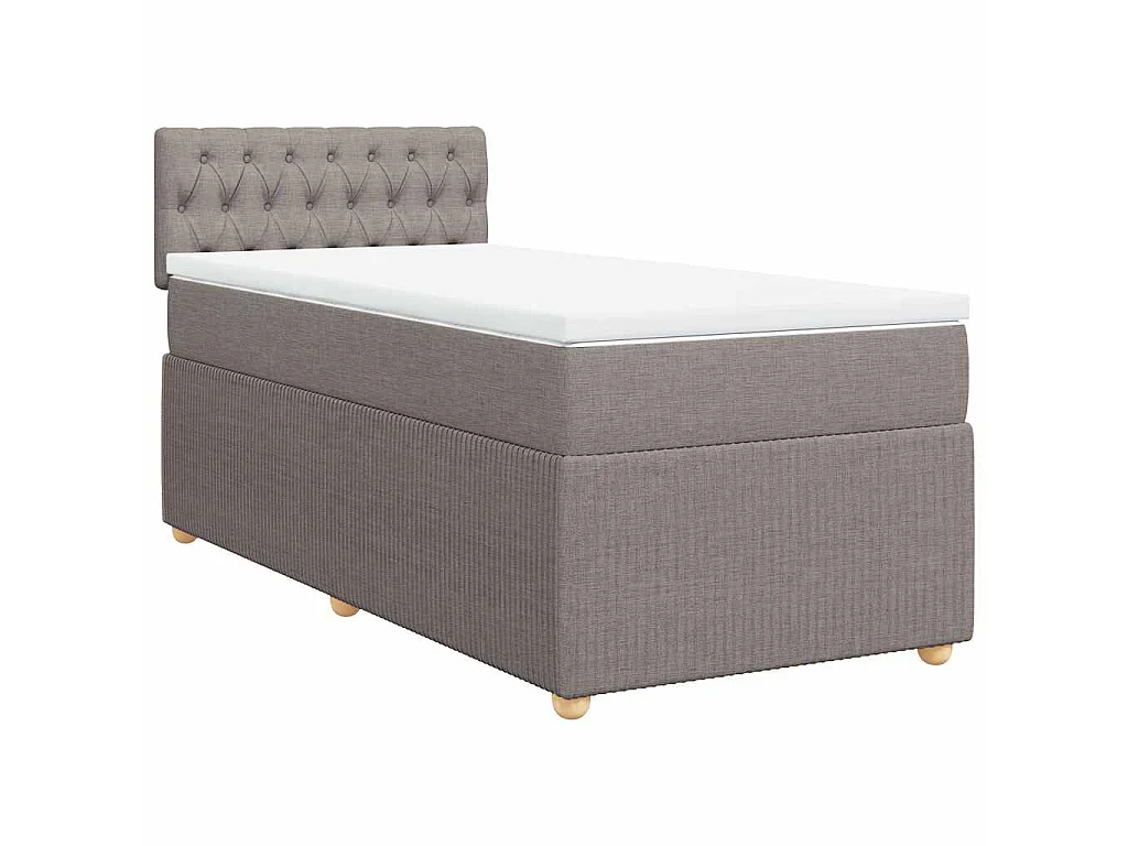 Boxspring met matras stof taupe 100x200 cm