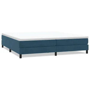 Boxspring zonder matras fluweel donkerblauw 200×210 cm