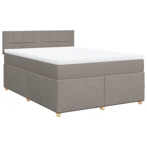 Boxspring met matras stof taupe 160×200 cm Boxspring met matras stof taupe 160×200 cm