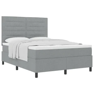 Boxspringbed met matras Lichtgrijs 160 x 200 cm Stof Boxspringbed met matras Lichtgrijs 160 x 200 cm Stof