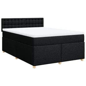Boxspring met matras stof zwart 140×190 cm Boxspring met matras stof zwart 140×190 cm