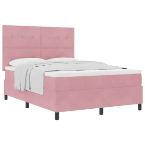 Boxspringbed met matras met hoofdeinde Roze 160 x 200 cm Stof Boxspringbed met matras met hoofdeinde Roze 160 x 200 cm Stof
