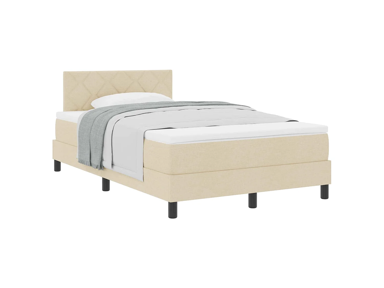 Boxspringbed met matras met matras Crème 120 x 190 cm Stof