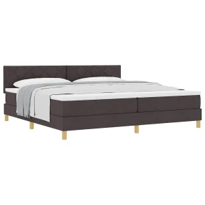 Boxspringbed met matras Donkerbruin 200 x 200 cm Stof Boxspringbed met matras Donkerbruin 200 x 200 cm Stof