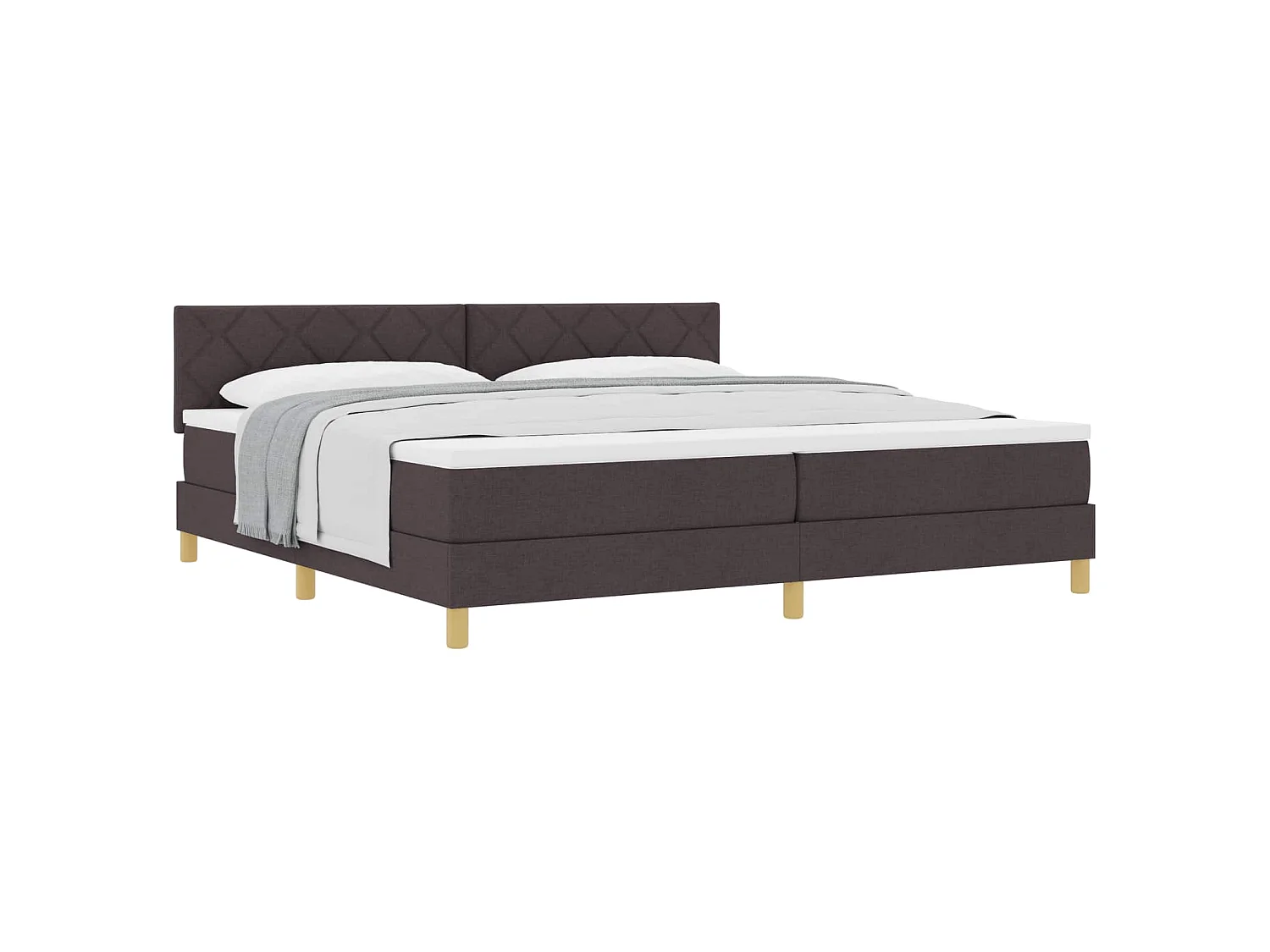 Boxspringbed met matras Donkerbruin 200 x 200 cm Stof