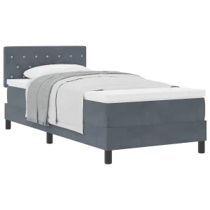 Boxspringbed met Matras Donkergrijs 100 x 200 cm Stof Boxspringbed met Matras Donkergrijs 100 x 200 cm Stof
