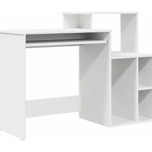 Bureau met lade met plank Wit 120,5 x 44 x 88,5 cm Bewerkt hout Bureau met lade met plank Wit 120,5 x 44 x 88,5 cm Bewerkt hout