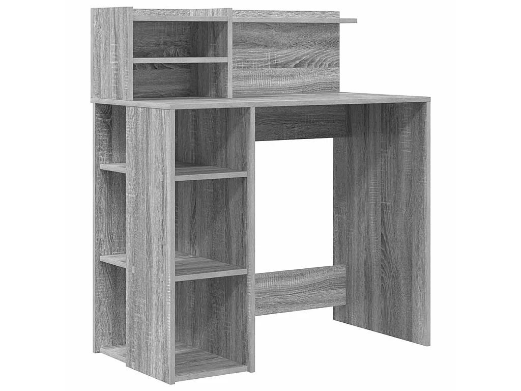Bureau met plank Grijs Sonoma 90 x 48 x 101,5 cm Bewerkt hout