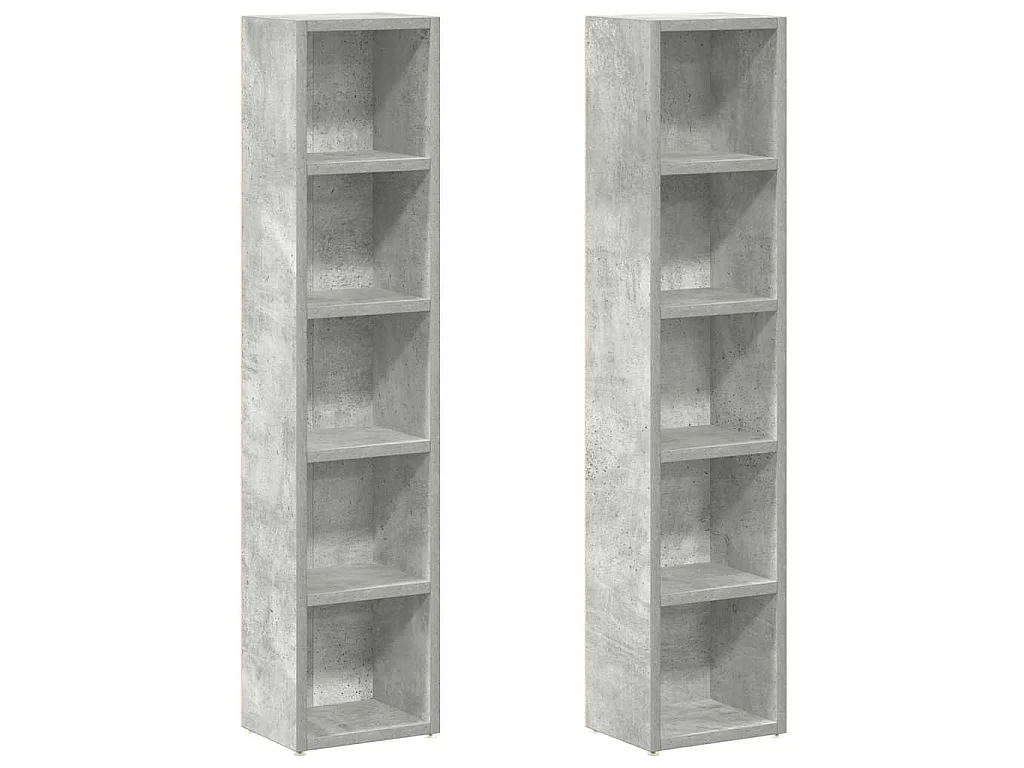 Cd-kasten 2 st 21x16x93,5 spaanplaat betongrijs