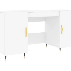 Bureau 140x50x75 cm bewerkt hout wit Bureau 140x50x75 cm bewerkt hout wit