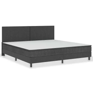 Boxspring stof donkergrijs 200×200 cm