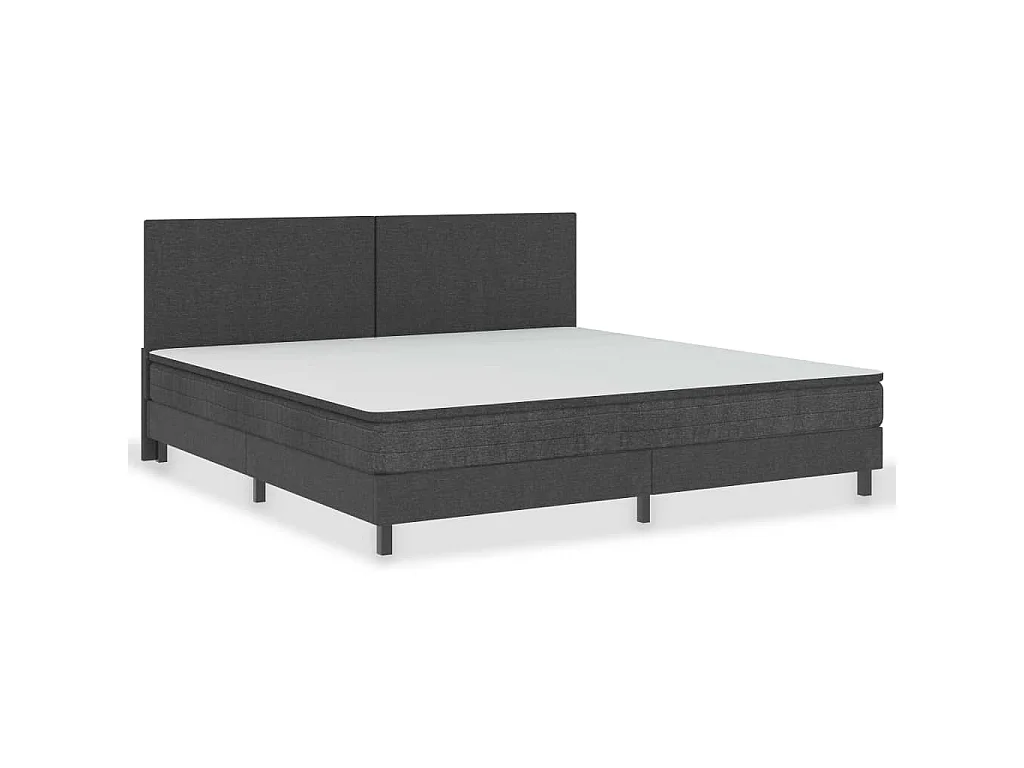 Boxspring stof donkergrijs 200x200 cm