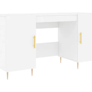 Bureau 140x50x75 cm bewerkt hout wit Bureau 140x50x75 cm bewerkt hout wit