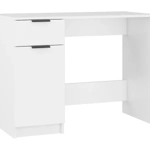 Bureau 100x50x75 cm bewerkt hout wit Bureau 100x50x75 cm bewerkt hout wit