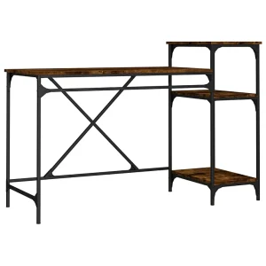 Bureau 135x50x90 cm bewerkt hout en ijzer gerookt eikenkleurig Bureau 135x50x90 cm bewerkt hout en ijzer gerookt eikenkleurig
