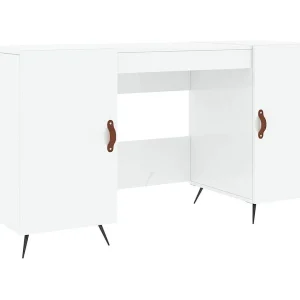 Bureau 140x50x75 cm bewerkt hout hoogglans wit Bureau 140x50x75 cm bewerkt hout hoogglans wit