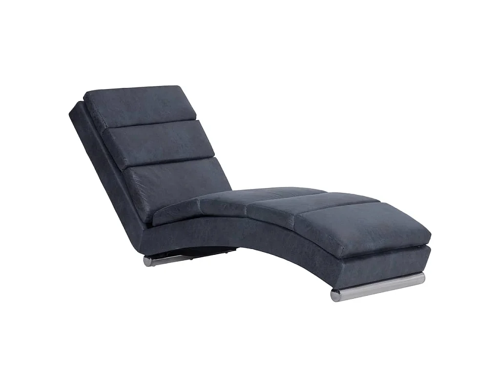 Chaise longue kunstsuède grijs